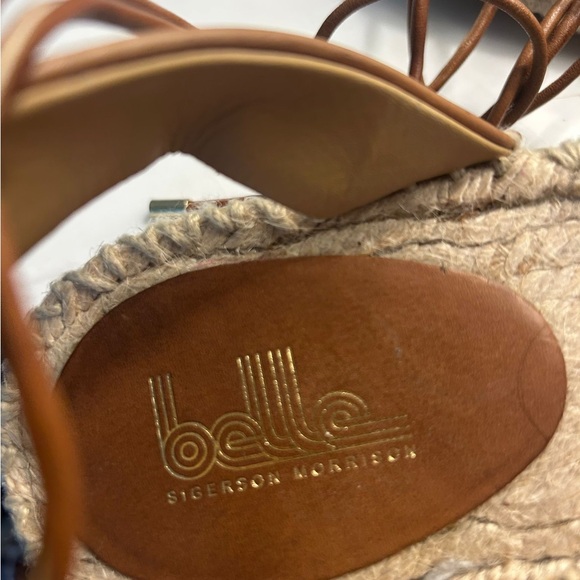 Belle by Sigerson Morrison Brown Leather Espadrille Sandals - Picture 3 of 4